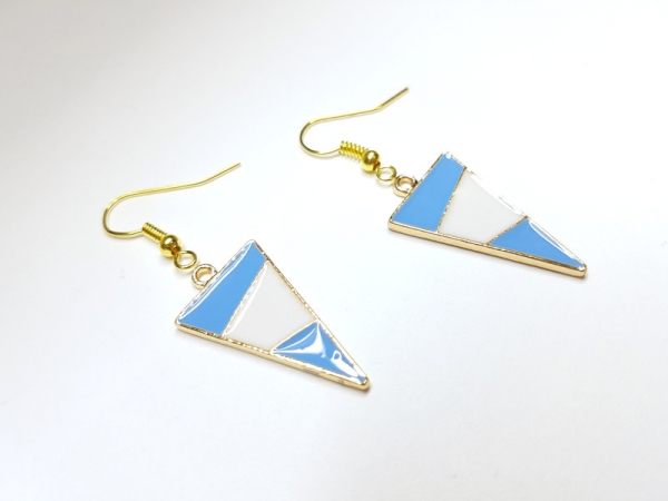 Dreieck Ohrringe blau goldfarben triangle